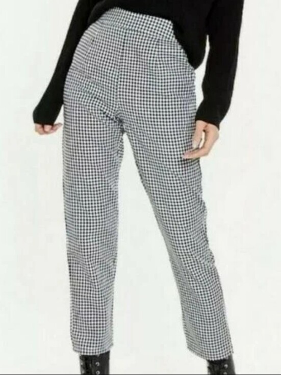 Nasty Gal Pants - Nasty Gal Jumbo Gingham Tapered Trousers